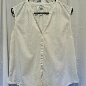Old Navy Medium White Cotton Sleeveless Blouse